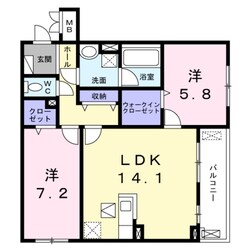 プレゼンス弥刀Ａの物件間取画像